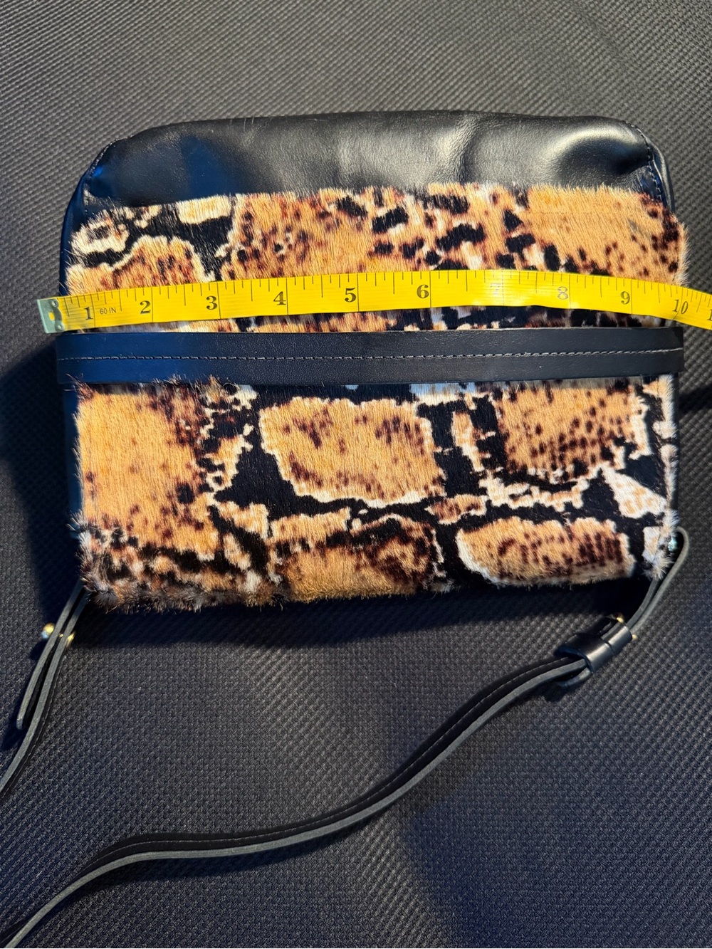 RARE Clare V. Snakeskin Pony Hair Leather Crossbody Bag - Picture 9 of 11